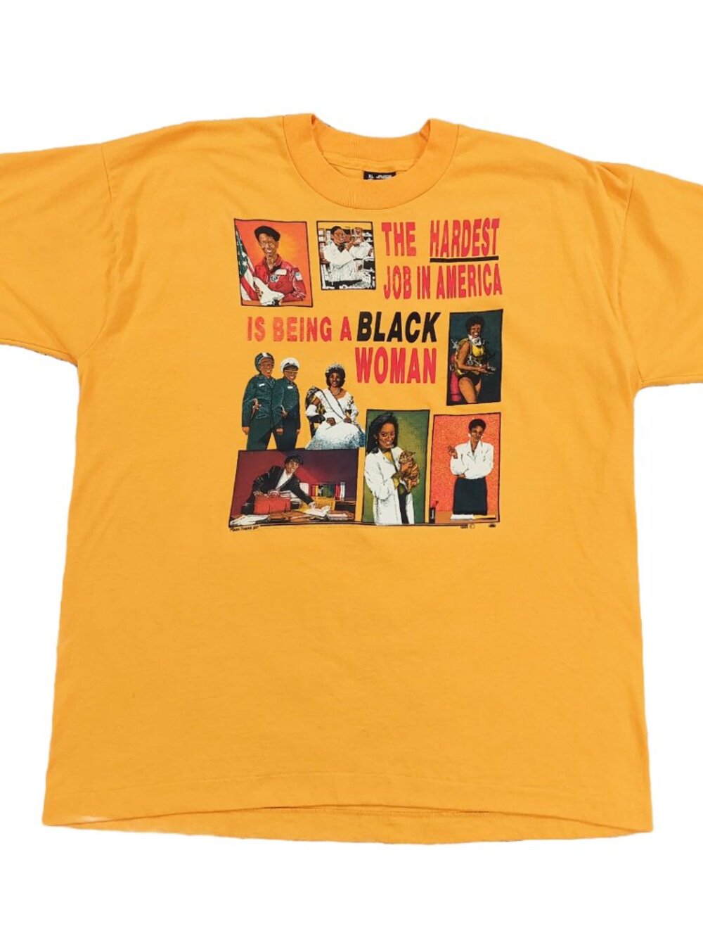Vtg 90s Hardest Job In America Being A Black Woman T-Shirt XL, BLM Black Power